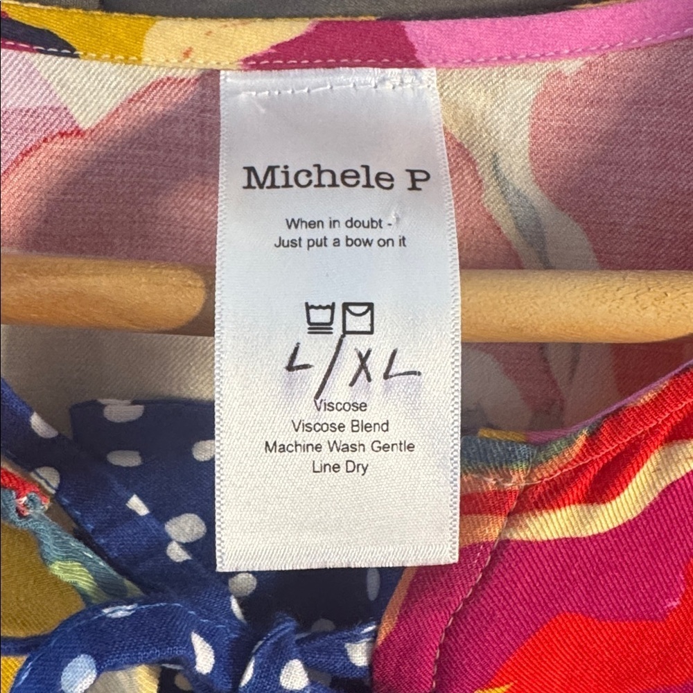 Michele P romantic Multicolor Abstract Dress size XL - Picture 3 of 6